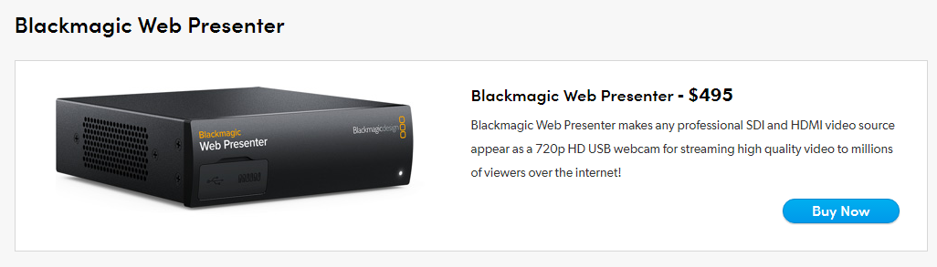 blackmagic web presenter price